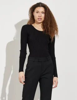 Trenna Strikbluse - Sort
