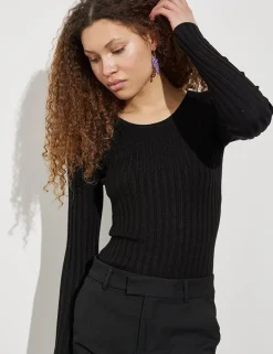 Trenna Strikbluse - Sort